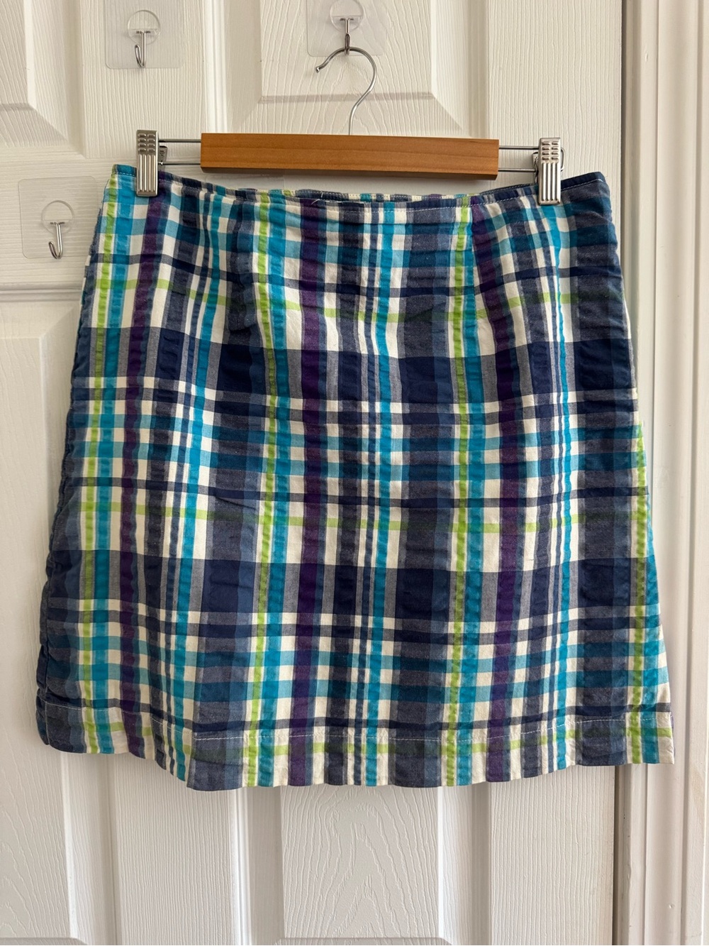 GH BASS Plaid Seersucker Mini Skirt 6